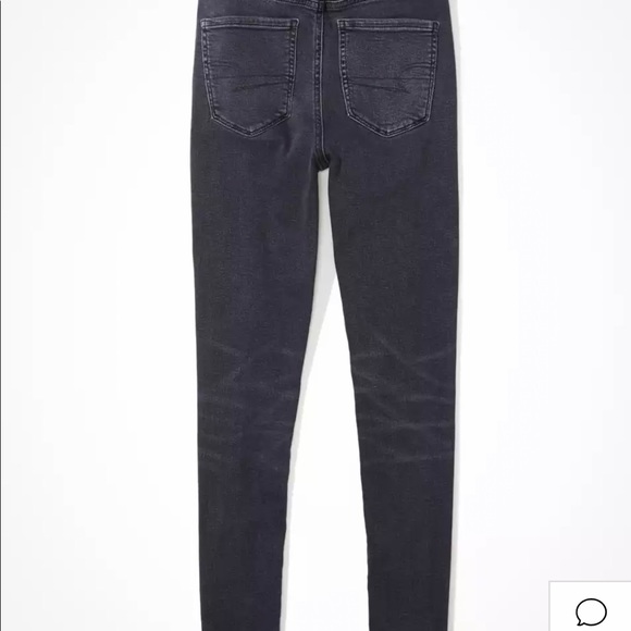 American Eagle Super High Waisted Black Wash Jeans - Picture 4 of 16